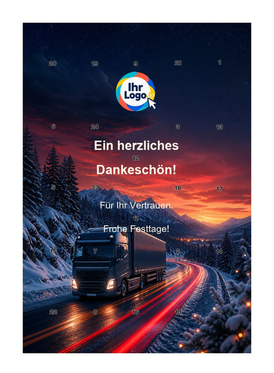 Firmen-Adventskalender – Transport/Logistik 01 – Lindt Hochformat
