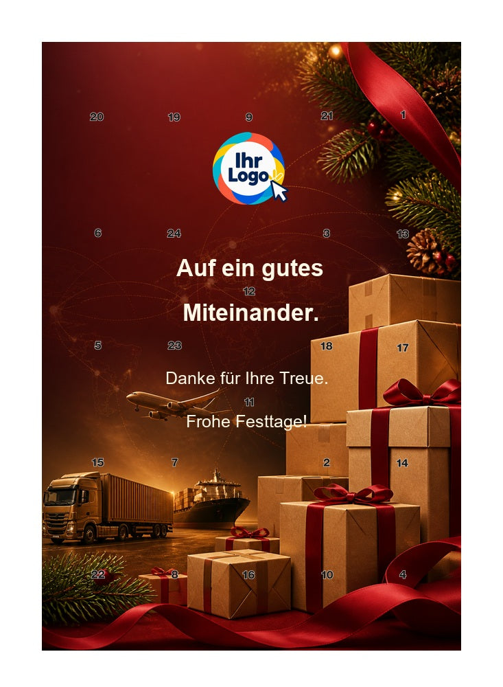 Firmen-Adventskalender – Transport/Logistik 05 – Lindt Hochformat