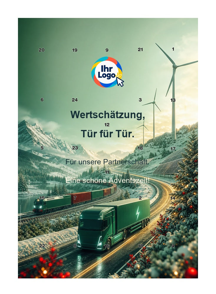 Firmen-Adventskalender – Transport/Logistik 09 – Lindt Hochformat