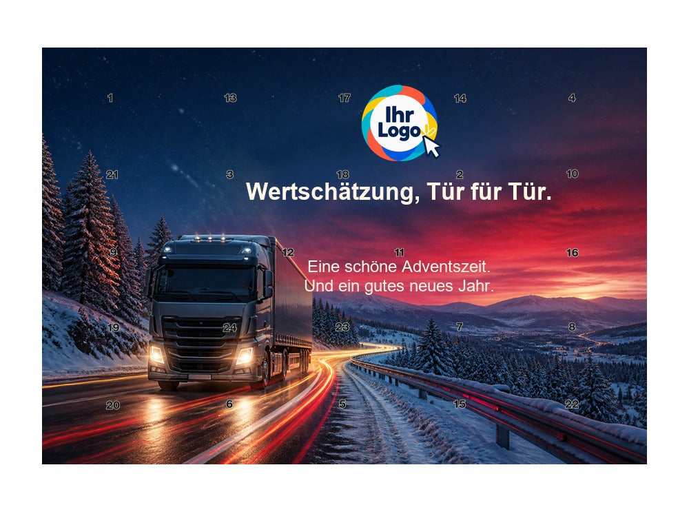 Firmen-Adventskalender – Transport/Logistik 01 – Lindt Querformat
