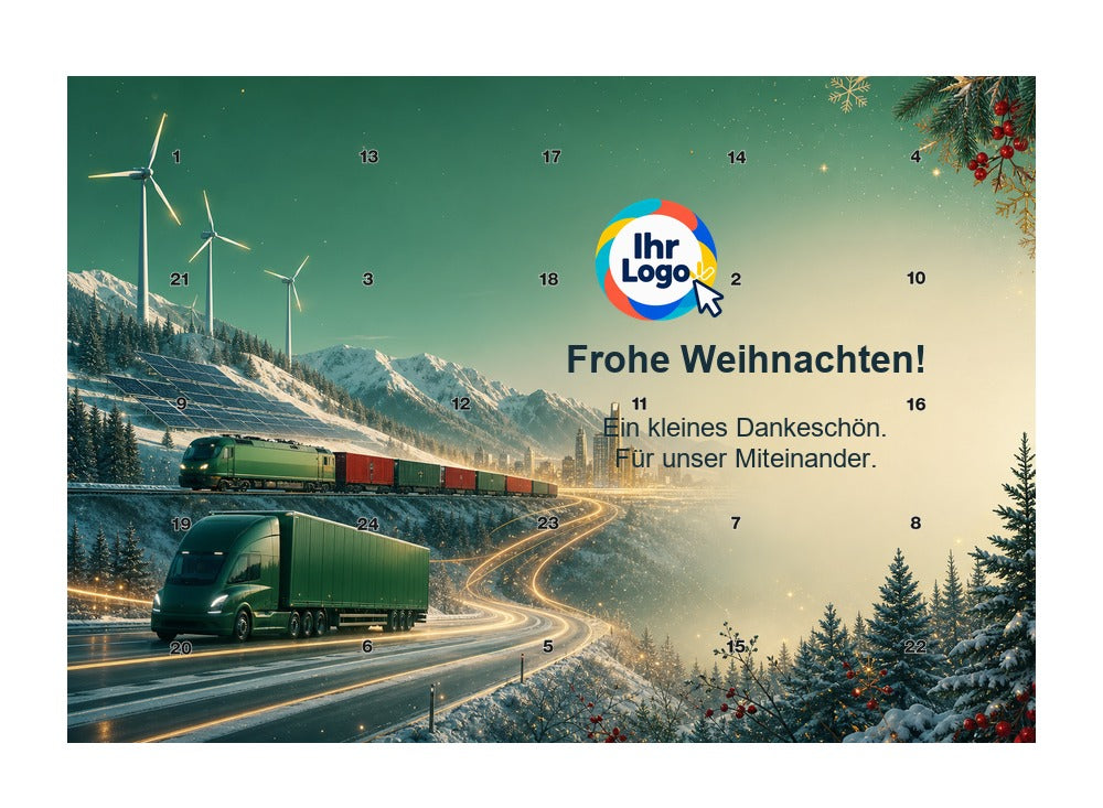 Firmen-Adventskalender – Transport/Logistik 09 – Lindt Querformat