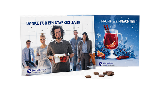Firmen-Adventskalender Großformat Querformat mit Team- und Weihnachtsmotiv