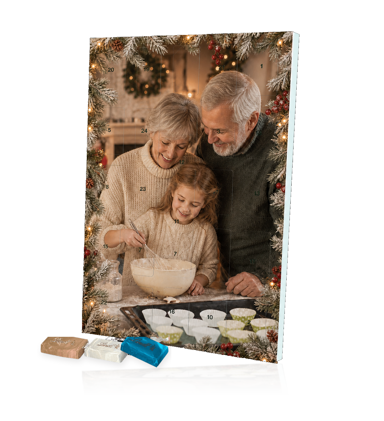Adventskalender für Oma und Opa mit Originaltäfelchen